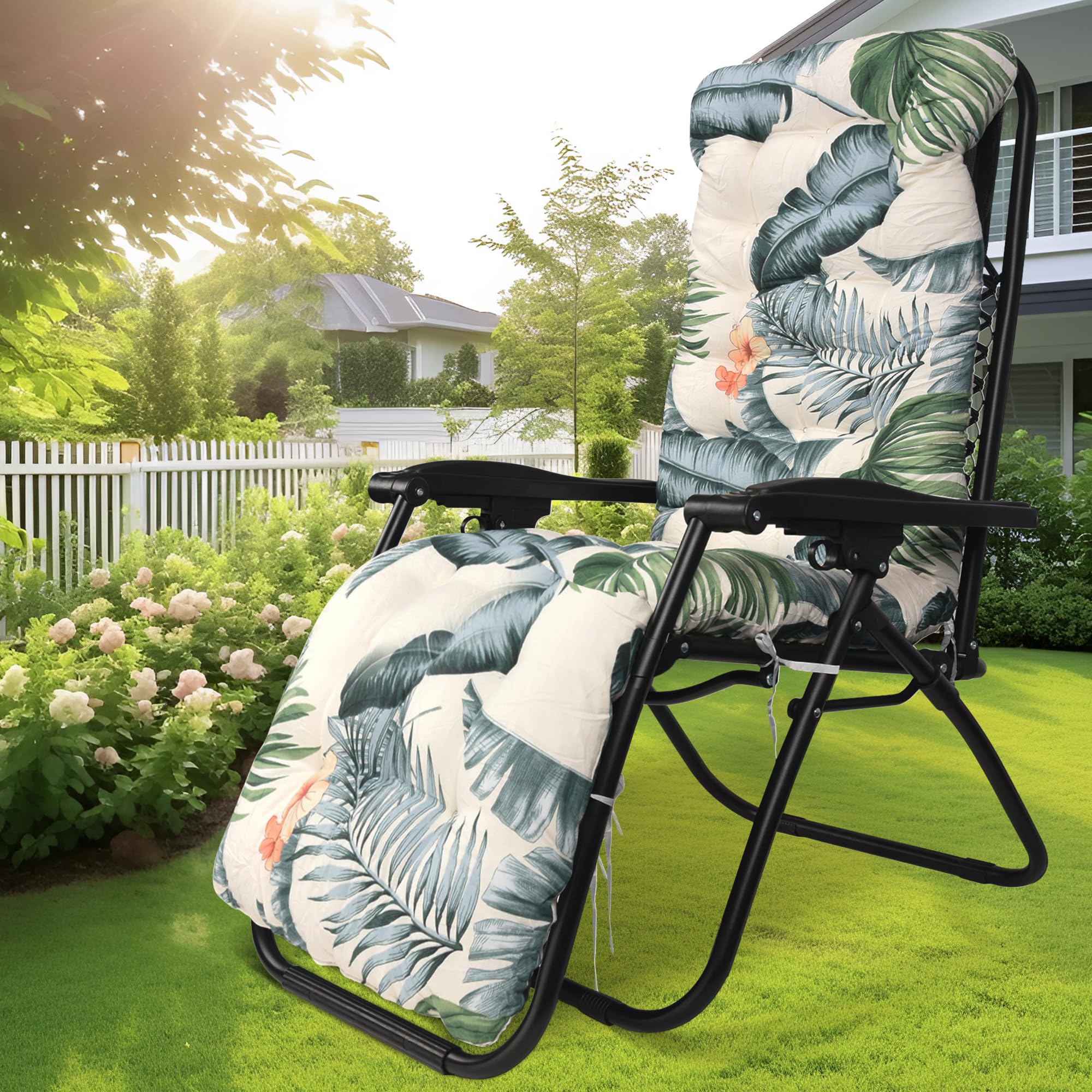 Sun Lounger Cushions Only,Garden Sunlounger Rocking Chair Replacement Cushion for Outdoor Furniture,Sunbed Garden Recliner Chair Cushion Seat Pads for Beach Porch Swing Patio 170 * 53 * 8cm