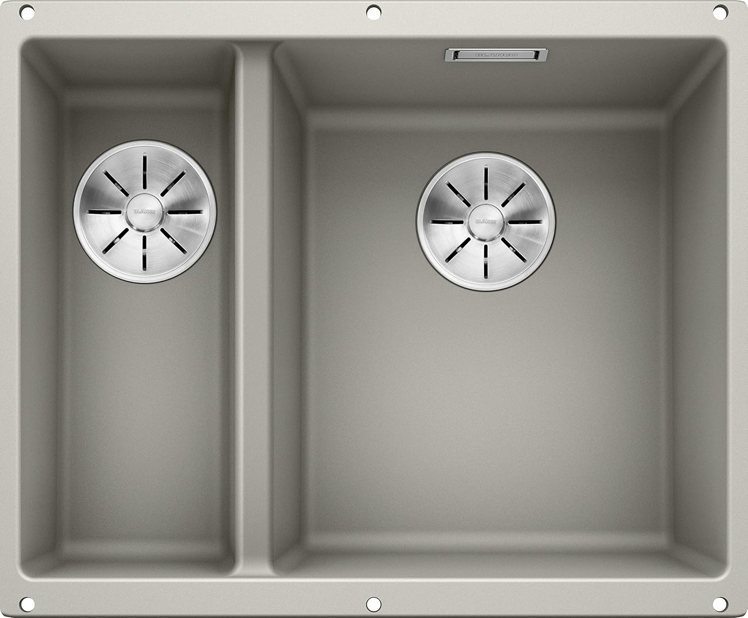 BLANCO SUBLINE 340/160-U – Undermount Double Bowl Kitchen Sink for 60 cm Wide Base Units – Made of SILGRANIT – Grey – 523561 BLANCO SUBLINE 340/160-U – Undermount Double Bowl Kitchen Sink for 60 cm Wide Base Units – Made of SILGRANIT – Grey – 523561