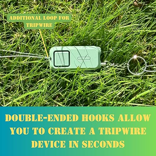 Miniatura 2 de Sound Grenade by BASU - Alarma personal de 130 db para acampar y senderismo, Tripwire, oso, alarma perimetral (original, verde)