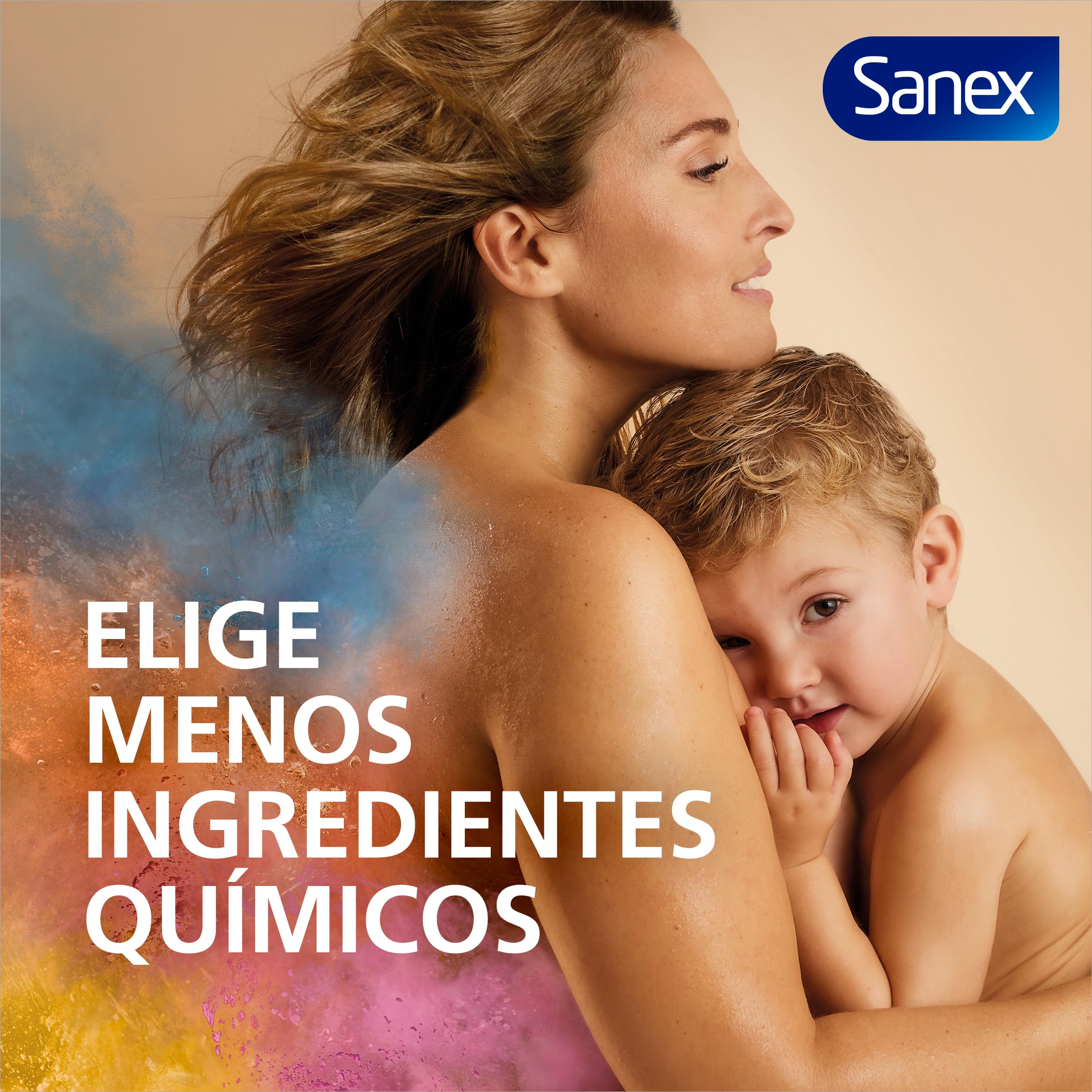 Sanex Gel de Ducha Neutro Hidratante (4x600 ml), con ingredientes esenciales, 0% sulfatos*, 0% jabón y 0% colorantes, para todo tipo de piel, hidratación duradera, tecnología triple acción — view 3