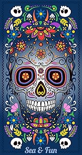 Miracle Home. Toalla Microfibra Calabera, 100% Poliéster, 95 X 175 Cm. Azul. 11807