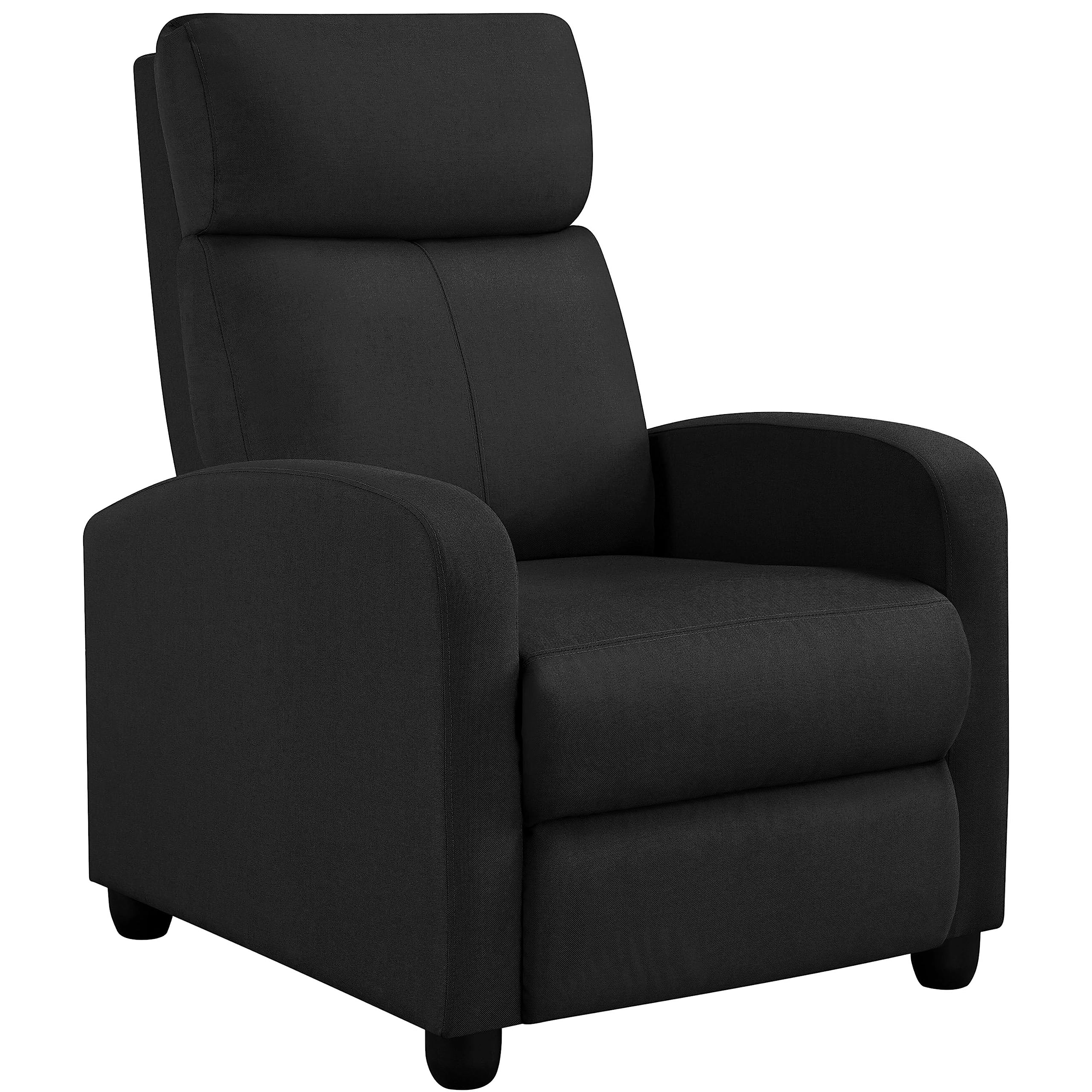 Yaheetech Sillón de Masaje Sillón Relax Silla Butaca Sofá Sillón Ajustable Sillón de Relajación con Función Reclinable para Sala de Estar Negro/Lino