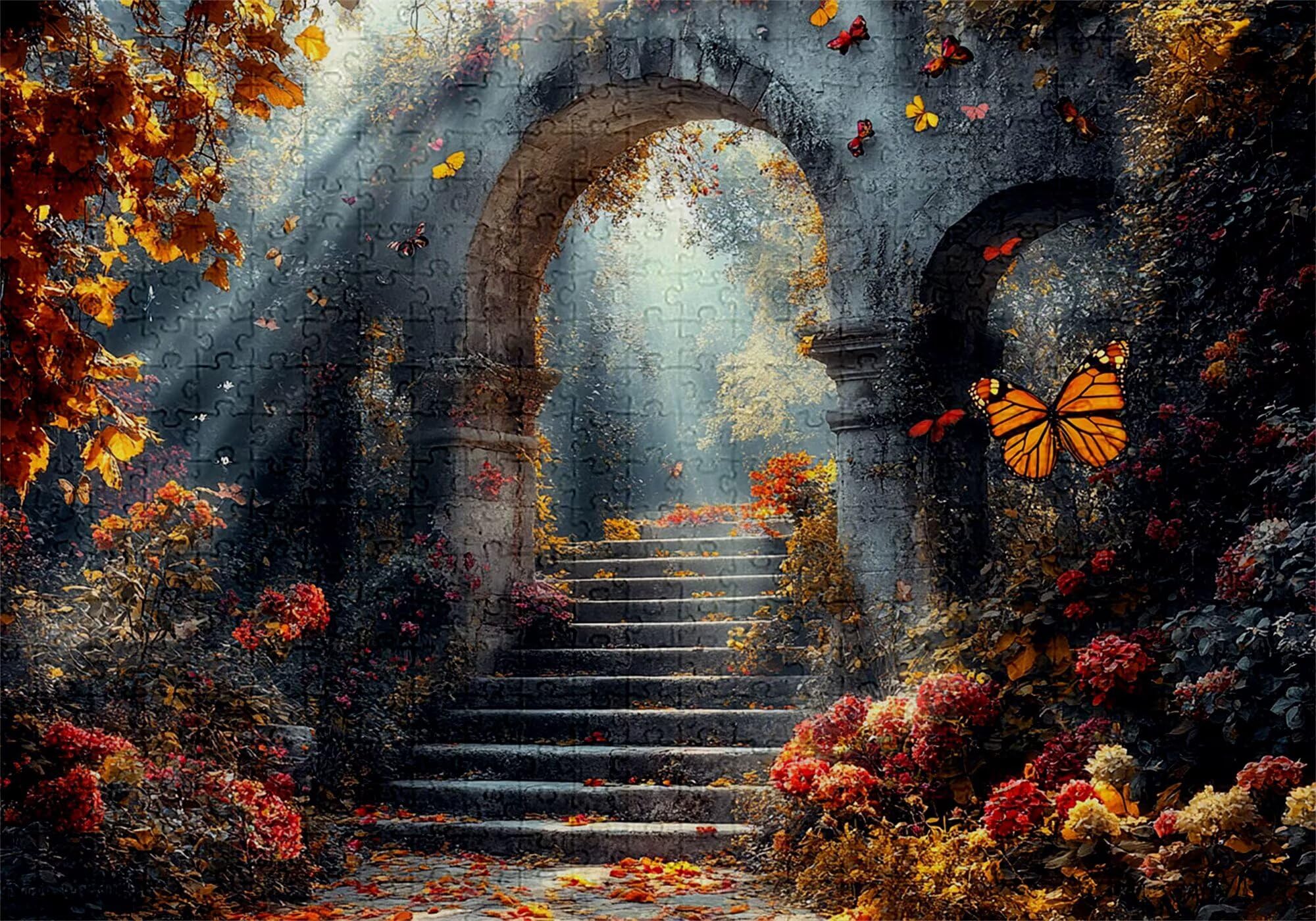 Puzzle 2000 elementów leśnych dorosłych motyl 100 x 70 cm rzemiosło klasyczne 3D drewniana układanka do rodzinnych gier aktywności, układanka do samodzielnego wykonania, do dekoracji ścian domu