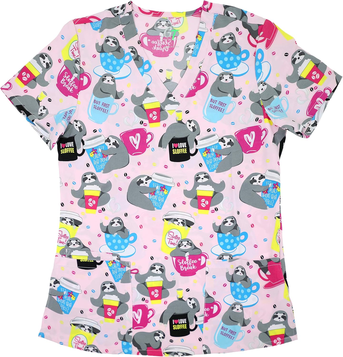 Flash Deals - 60% OFF Green Town Women's Performance V-Neck Medical Scrub Stretch Tops, Large, Rainbow Cats Blue Amazon Crazy 🔥 Deals Green Town Women's Performance V-Neck Medical Scrub Stretch Tops, Large, Rainbow Cats Blue