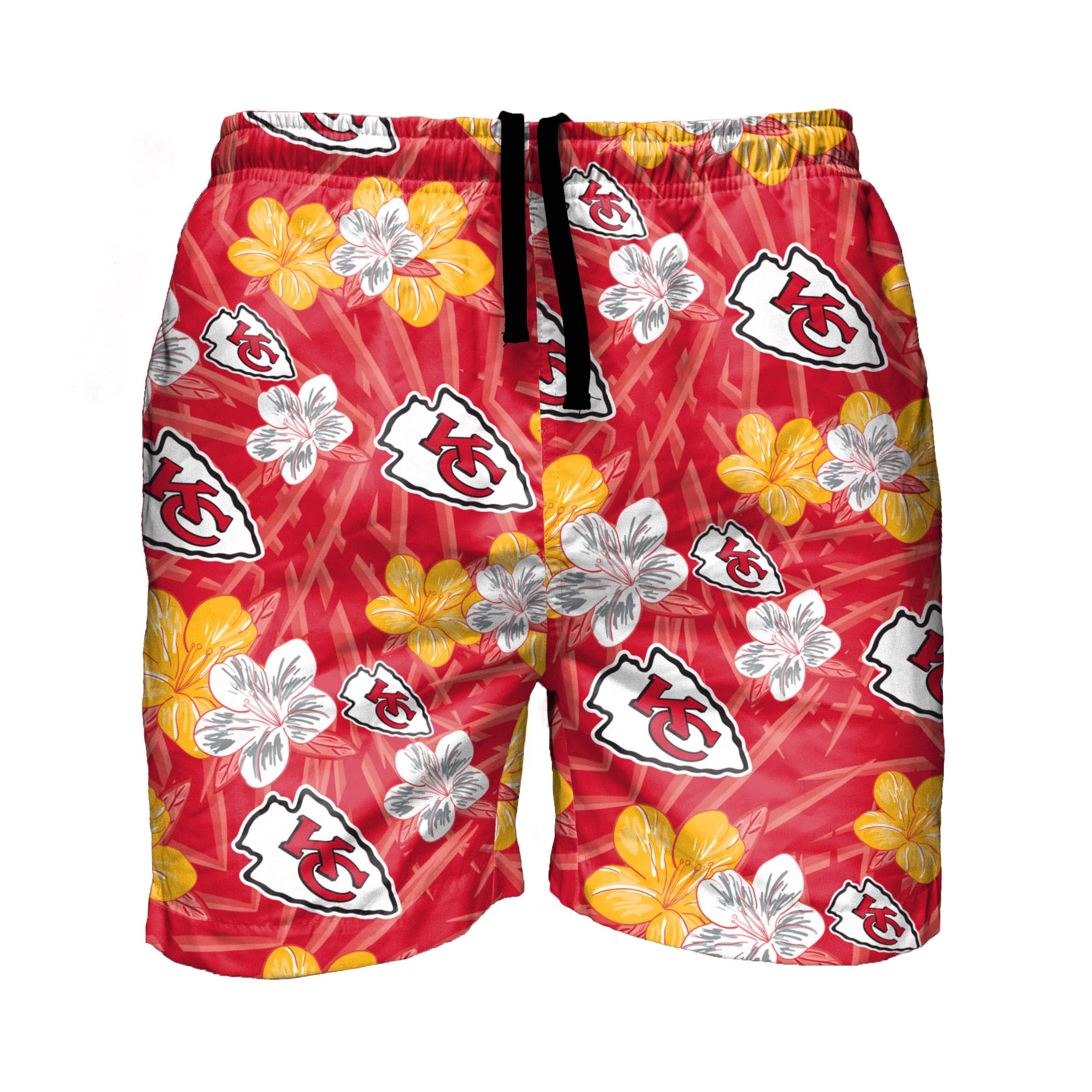 FOCO Men's NFL Hibiscus Floral Hawaiian Tropical Suit Swimming Trunks