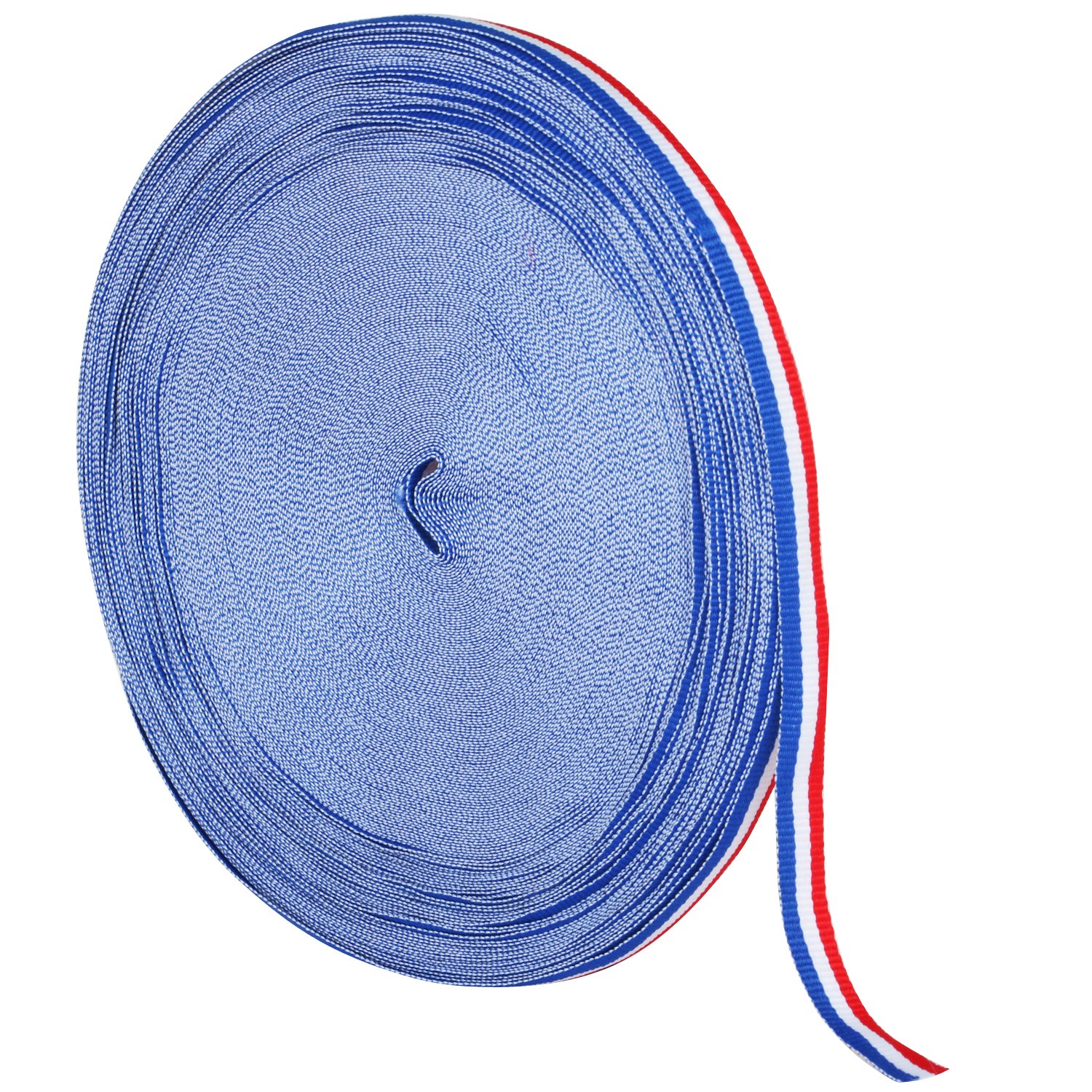 Nylon Ribbon 45m x 10mm French Tricolour Decorative Spool Red White and Blue for Bastille Day Arts Crafts Patriotic Banners National Celebrations - Image 2