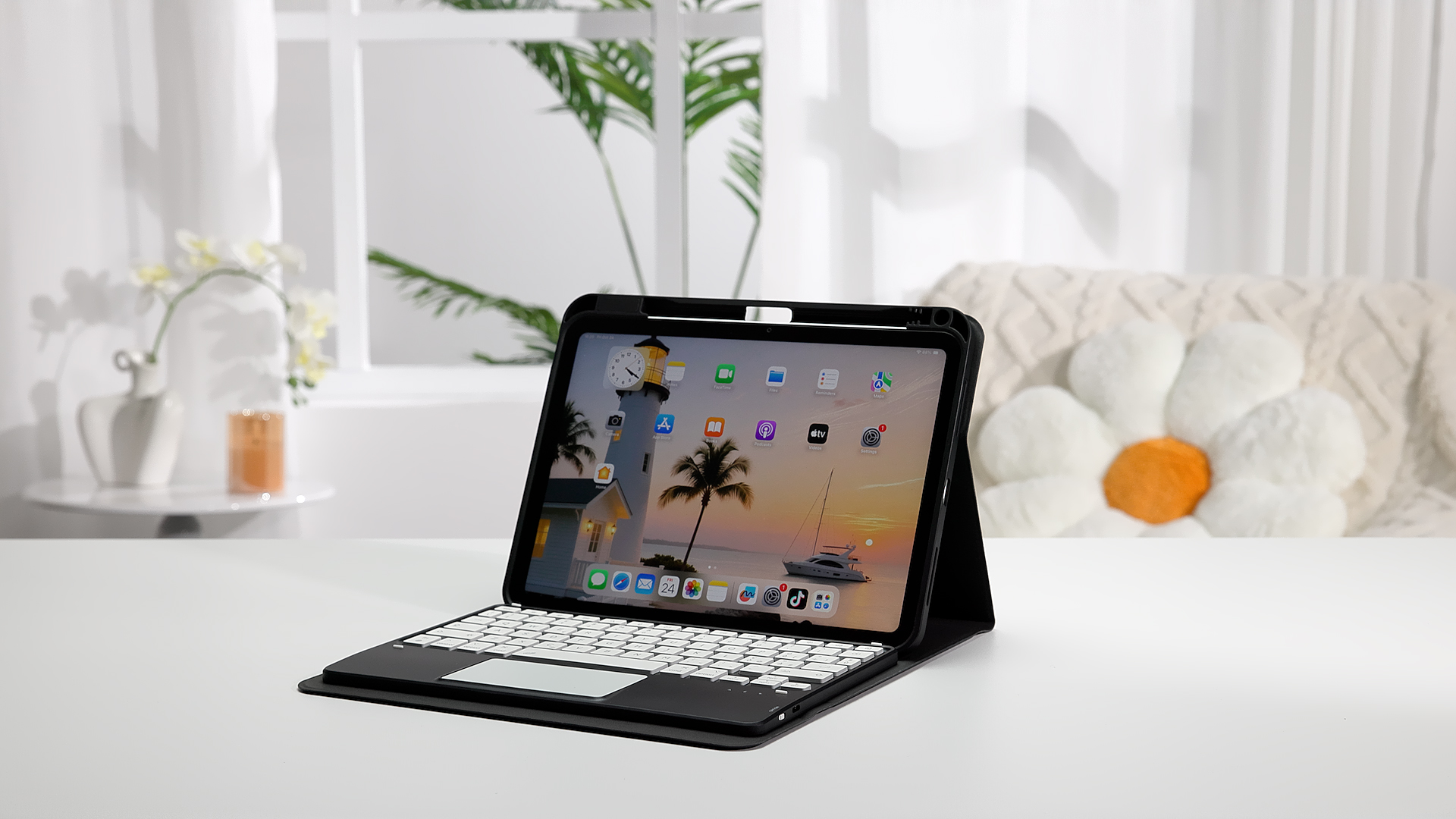 CACOE Custodia con tastiera girevole a 360 per iPad (A16) 11a/10a generazione (11/11) 2025/2022 con touchpad, custodia per tastiera wireless CACOE Custodia con tastiera girevole a 360 per iPad (A16) 11a/10a generazione (11/11) 2025/2022 con touchpad, custodia per tastiera wireless