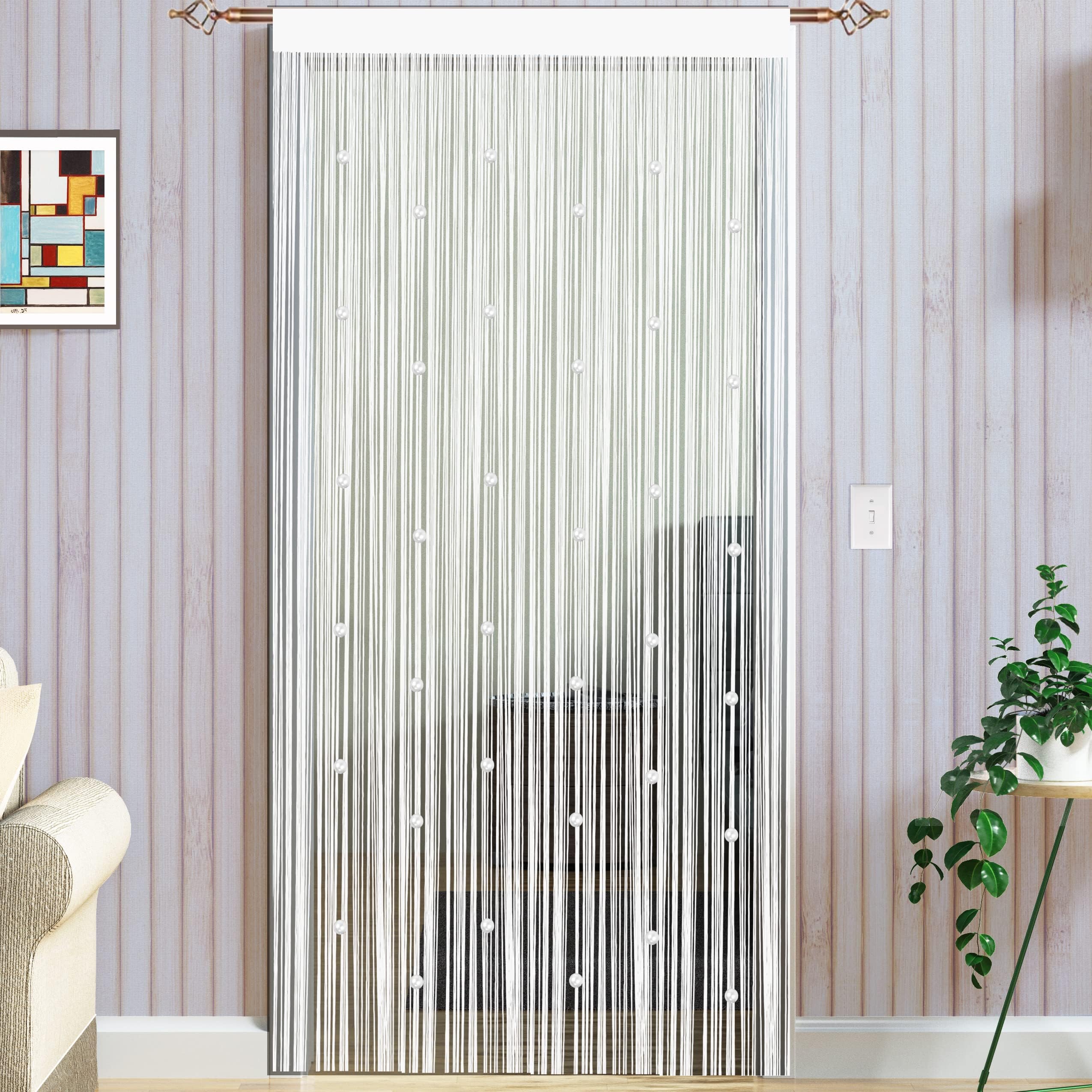 SULIVES String Curtains Door Fly Screen Curtain, Elegant Divider Tassel ...