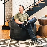 Vista 5 de Big Joe Milano - Silla de Puf con Cuero Montana Negro Vibe