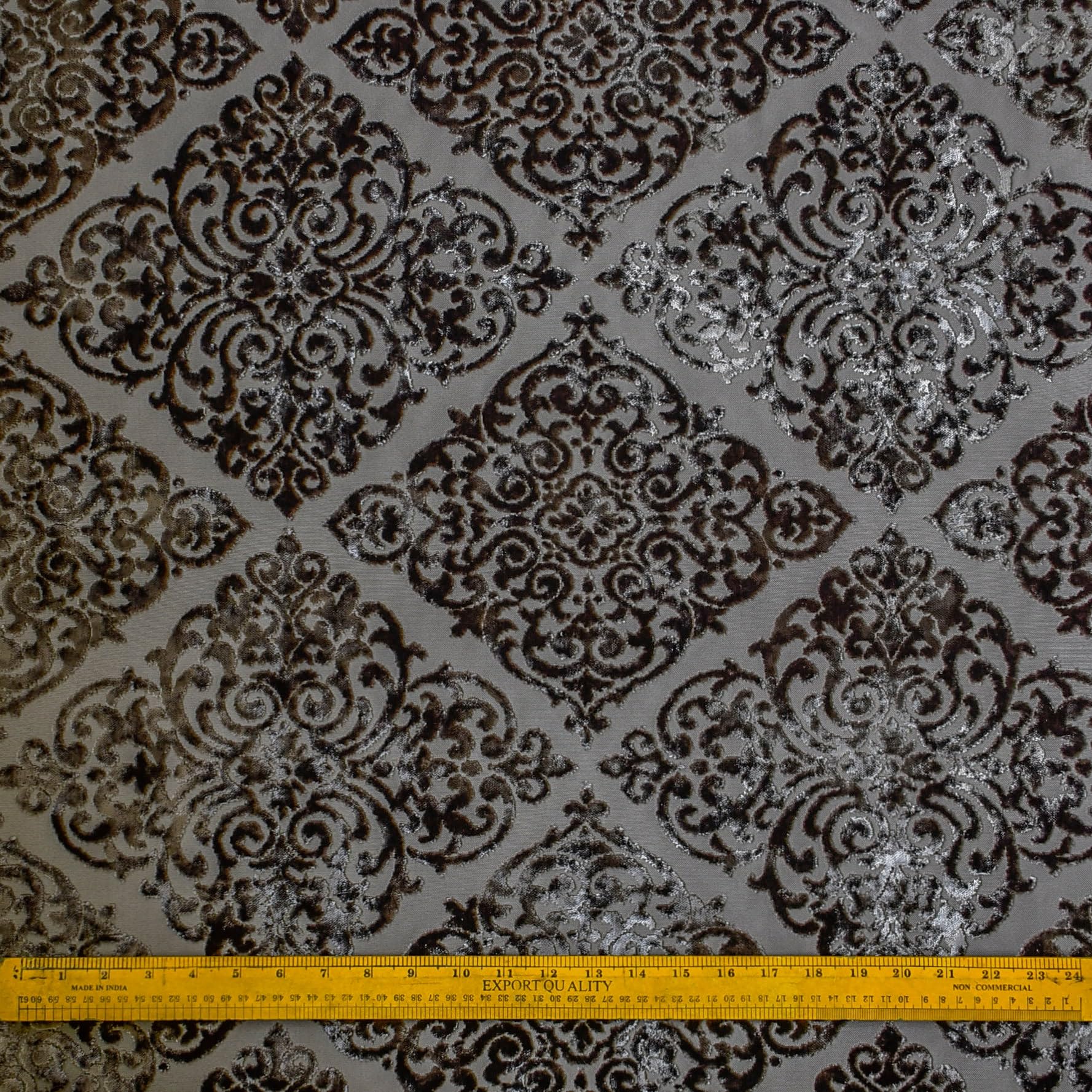Tienda de tejidos directa Gris carbón Tejido de terciopelo jacquard Tela Por metro, 7 metros continuos 137 centímetros ancho Damasco Gris Al por mayor Terciopelo Tapicería Tela para Cortinas