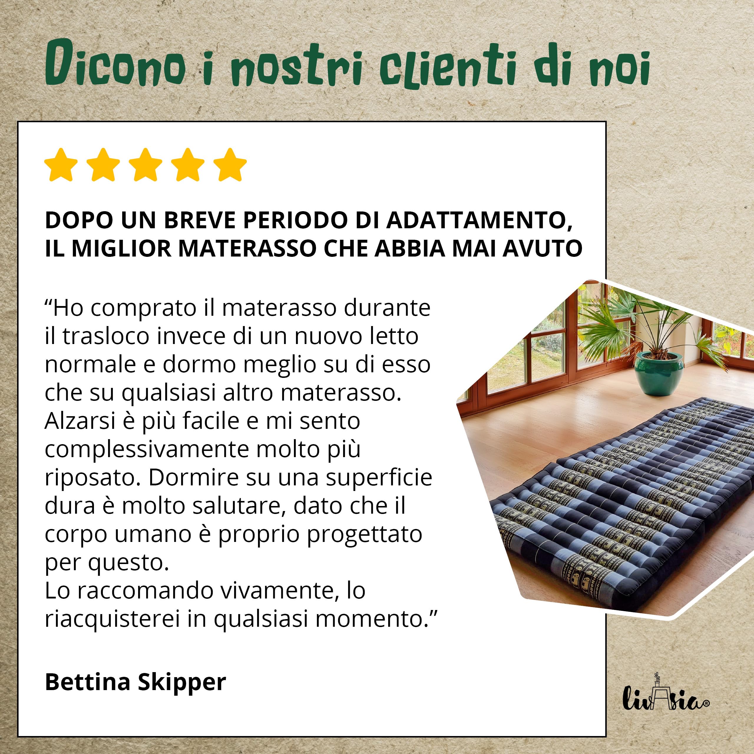 livasia materasso sostenibile in kapok - 140x70x8cm - materasso pieghevole, materassino da campeggio, tappetino yoga ecologico, lettino per giardino e balcone (Verde)