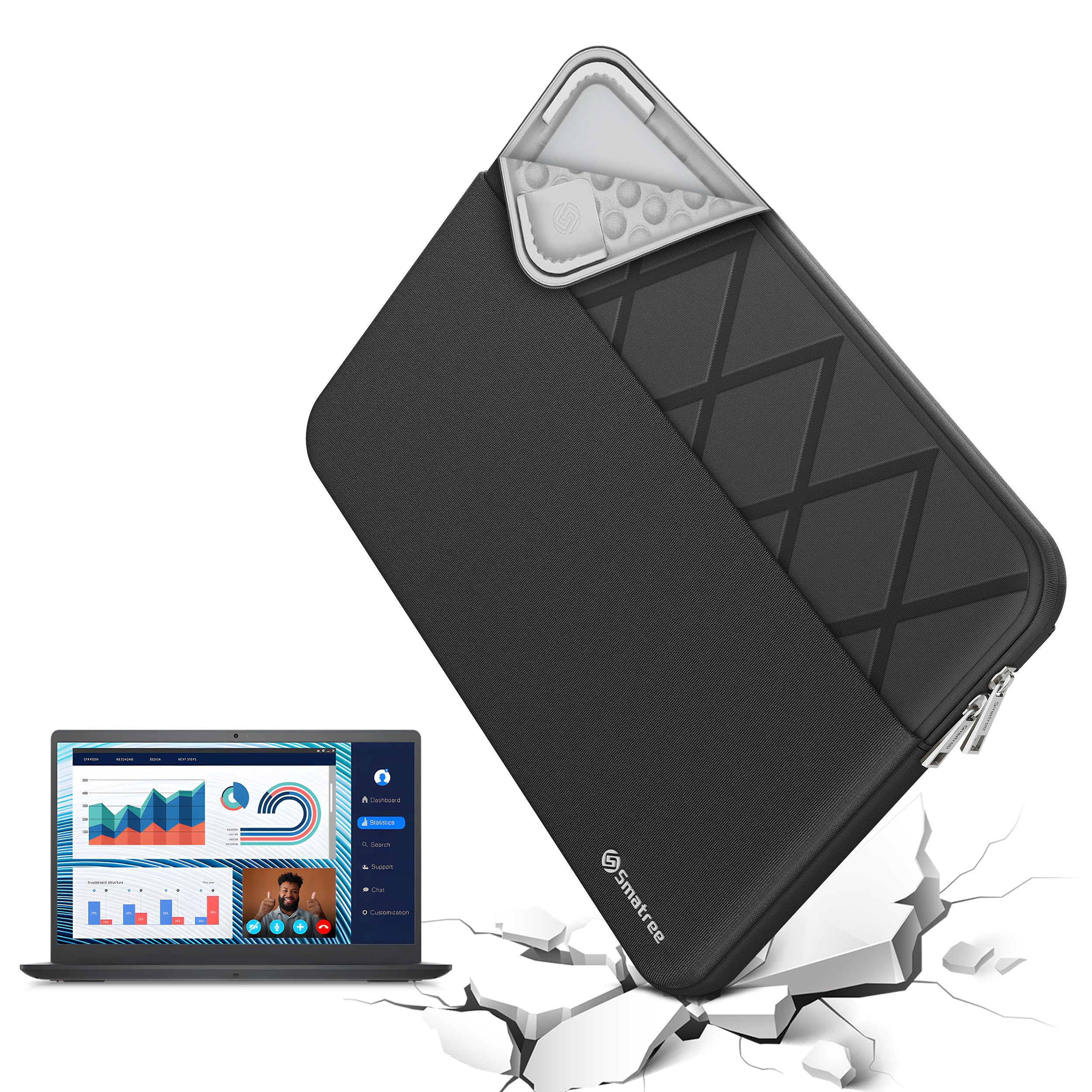 Smatree 13 inch Laptop Sleeve for DELL Latitude 7320/7350 Detachable, for Latitude 9330 2-in-1, DELL Laptop Case with Accessory Pocket, YKK Zipper,