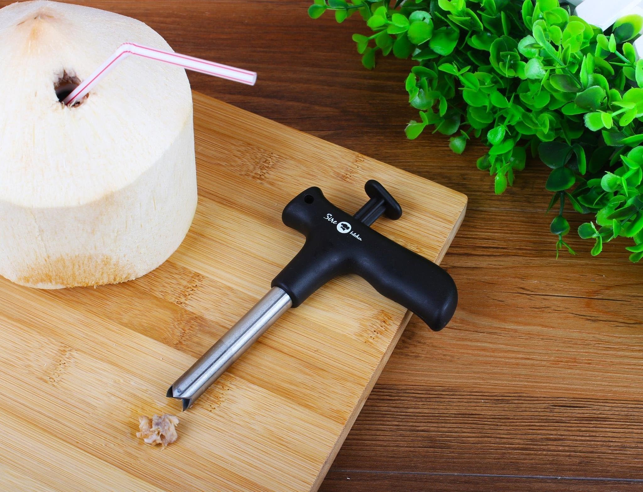 Sire Kitchen Coconut Opening Tool - (Punch Tap) Coconut Knife Opener For Raw Coco Water Juice - Makes Straw Hole!