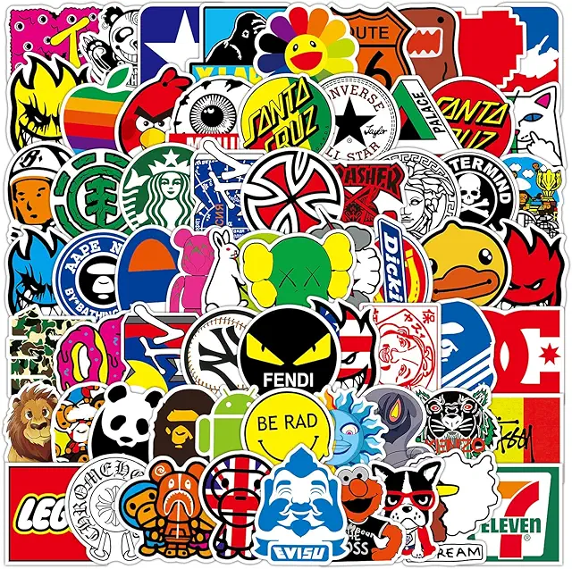 Tinyuet 100 Stück Vinyl Aufkleber Set - Wasserfest & Abziehbare Sticker für Auto, Laptop & mehr