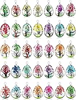 Junkin 36pcs Dried Flower Resin Pendants - Transparent Lacework Beads for DIY Necklace & Jewelry Making Kit
