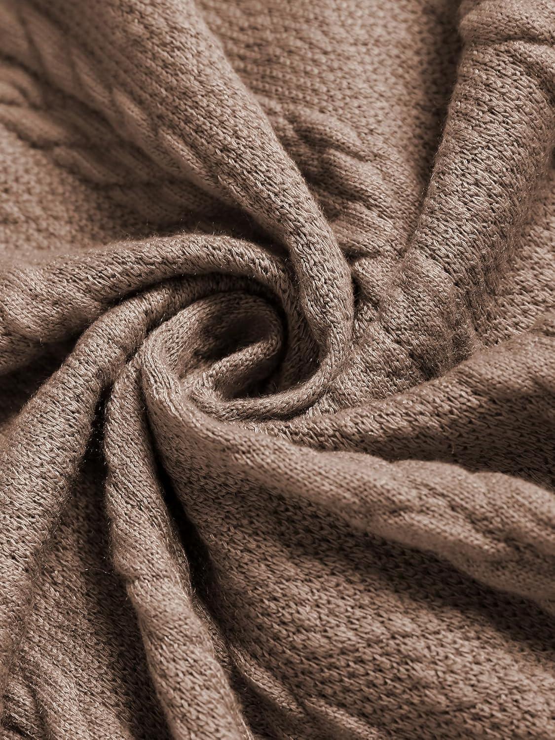 ZAFUL Women's V Neck Sweater Lantern Long Sleeve Pullover Cable Knit Cross Crop Top Casual Tie Wrap Tunic Jumper Blouses - Image 6