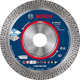 Bosch 1x EXPERT HardCeramic Elmas Kesme Diskleri (Sert fayanslar, Sert taş, Ø 125 mm, Aksesuar Küçük Avuç Taşlama Makinesi)