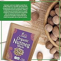 Vista 3 de Jiva Organics Bolsa entera de nuez moscada orgánica de 8 onzas, 100% natural y sin OMG