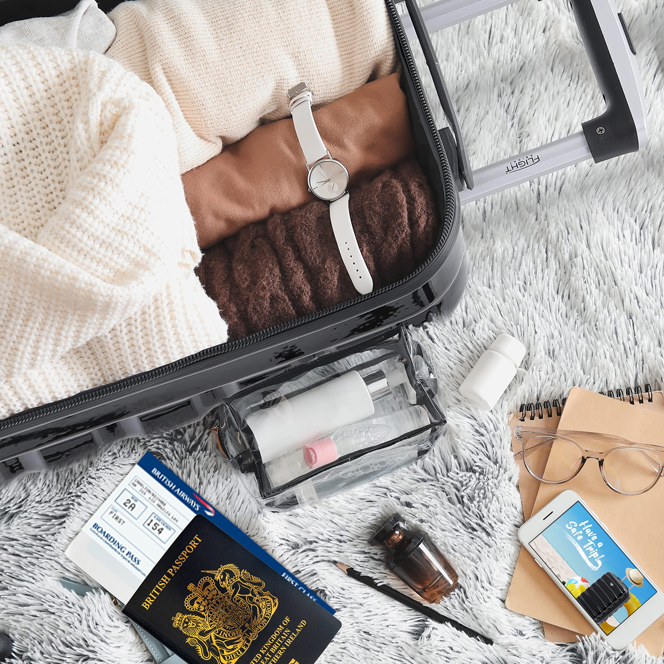 Flight Knight Cabin Suitcase 55x40x20 Ryanair Priority, EasyJet, Jet2 Lightweight Small Durable 4-Wheel Cabin Case, Carry-On for Over 60 Airlines, Hard Shell, 10kg Hand Luggage Bag (55 x 40 x 20 cm)