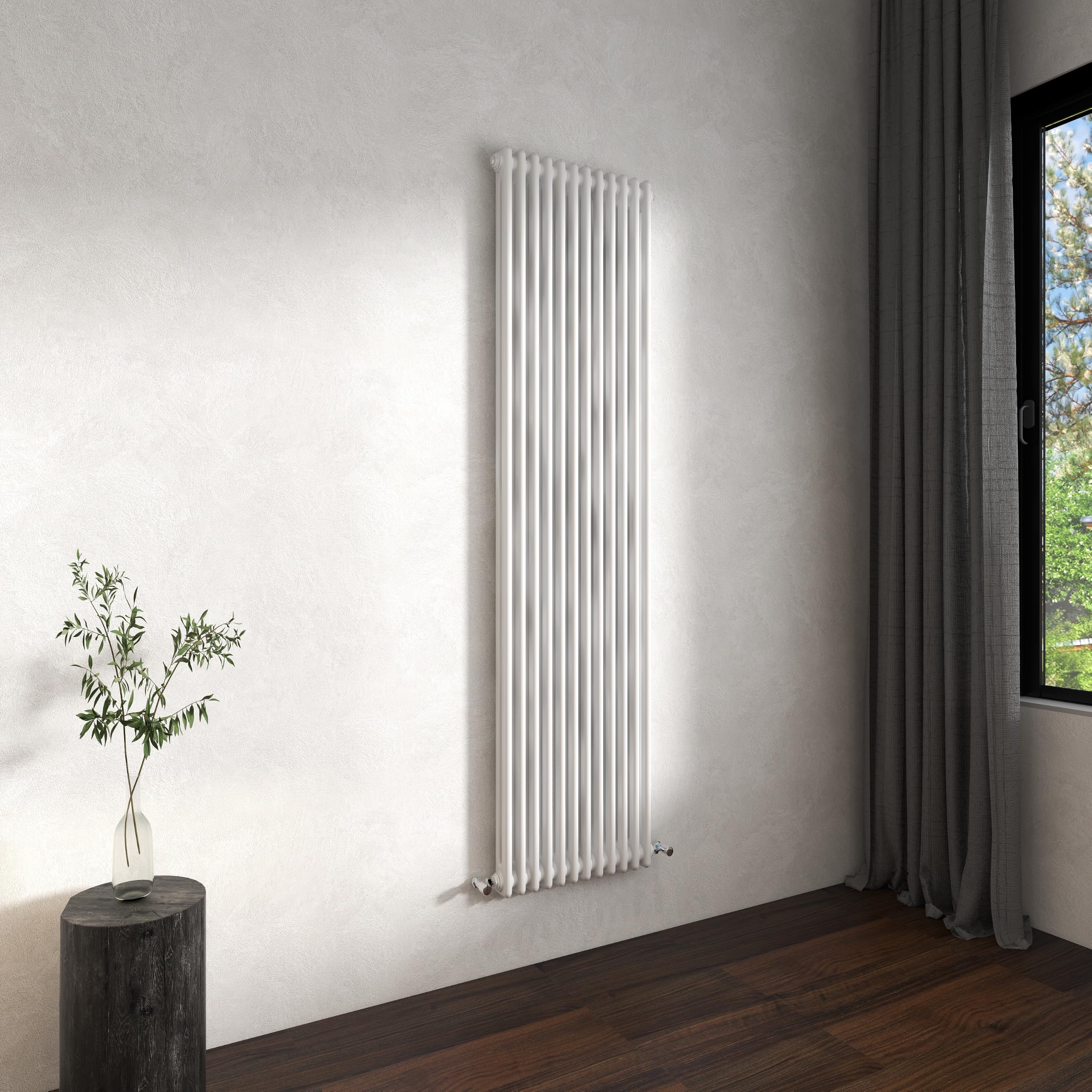 Traditional 2 Column Cast Iron Radiator 1800x560mm Vertical Gloss White