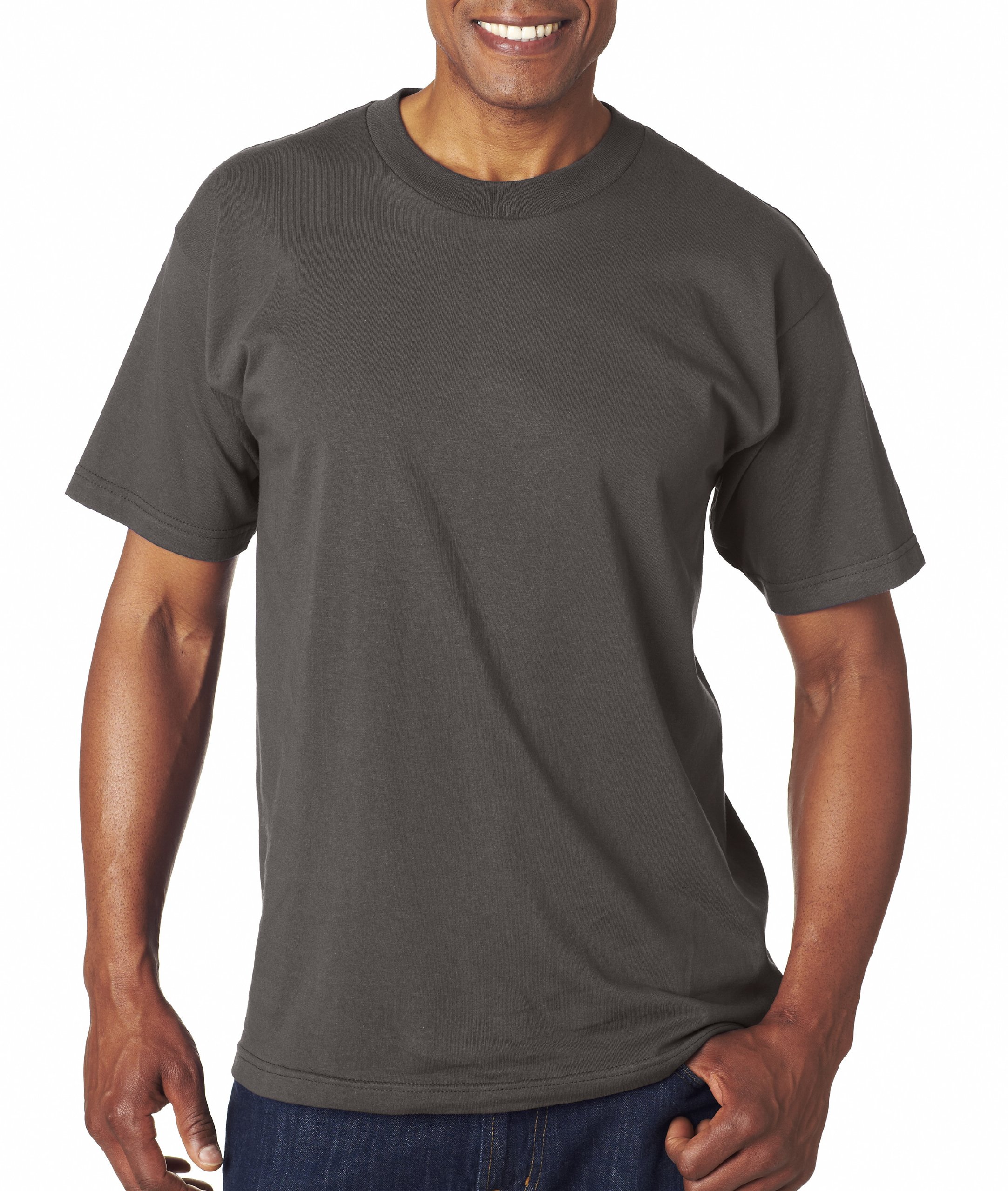 mens 6.1 oz. Basic T-Shirt(BA5100)-CHARCOAL-L