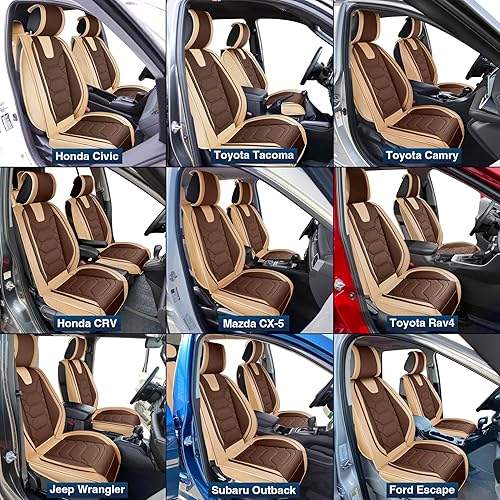 Miniatura 10 de OASIS AUTO OS-004 - Fundas de piel sintética para asiento de coche, funda de cojín para automóvil de 5 pasajeros y SUV, set de accesorios de ajuste