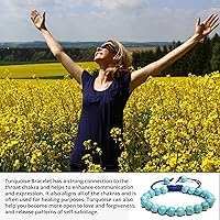 Vista 50 de Adjustable Crystal Bracelet – Gemstone Bead Bracelet with Adjustable Macrame String – Chic Gemstone Bracelet for Men and Women – 8mm Round Healing