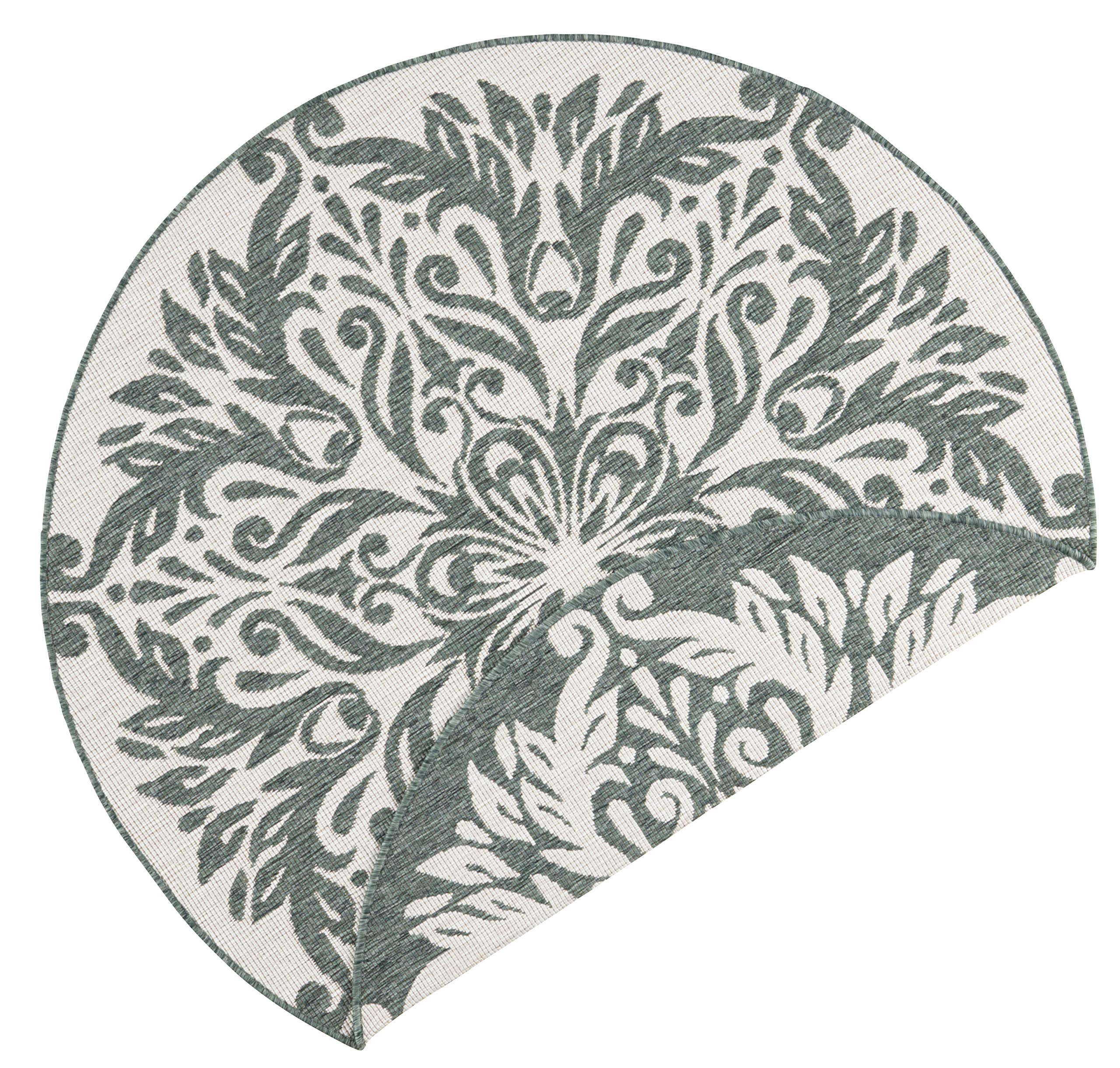 Tapis vert crème ø 140 cm NORTHRUGS tapis rond bicolore au design épuré
