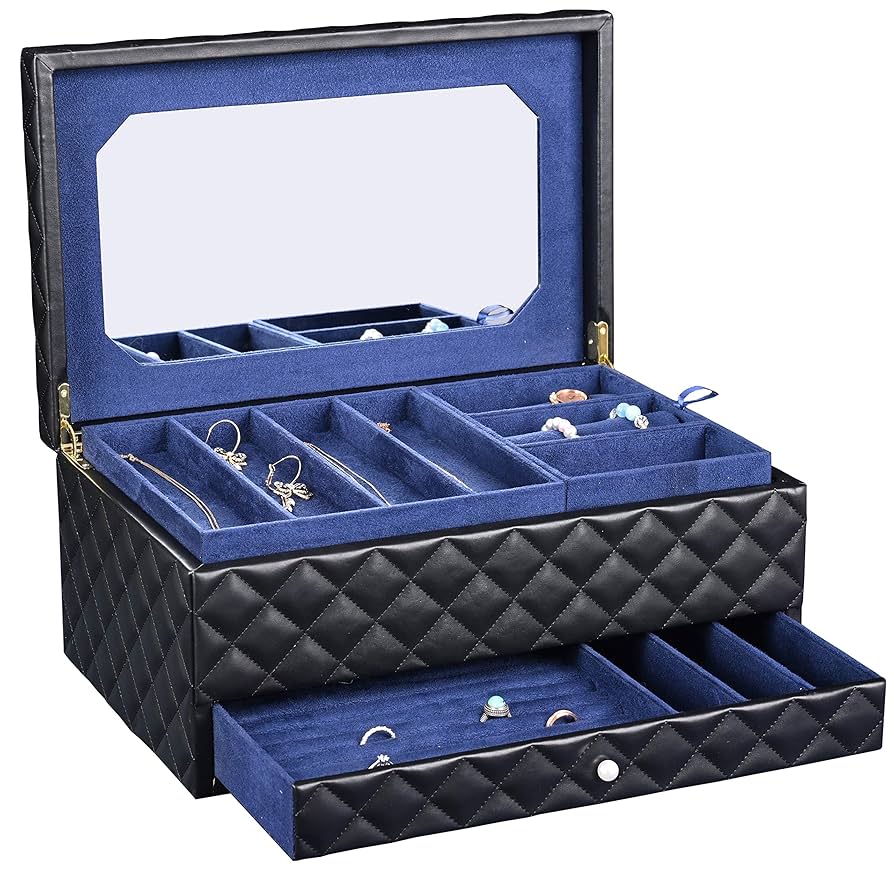 Amazon｜SANSREPONSE ジュエリーボックス 木製 大容量 豪華