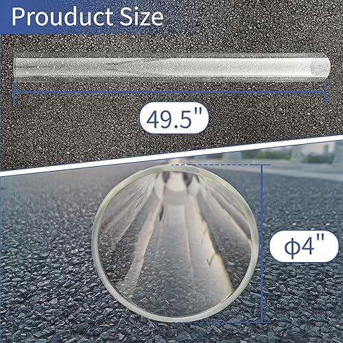 Miniatura 2 de Repuesto de tubo de vidrio para calentador de patio, 49.5 pulgadas de alto 4 pulgadas de diámetro, piezas de repuesto para calentador de patio con