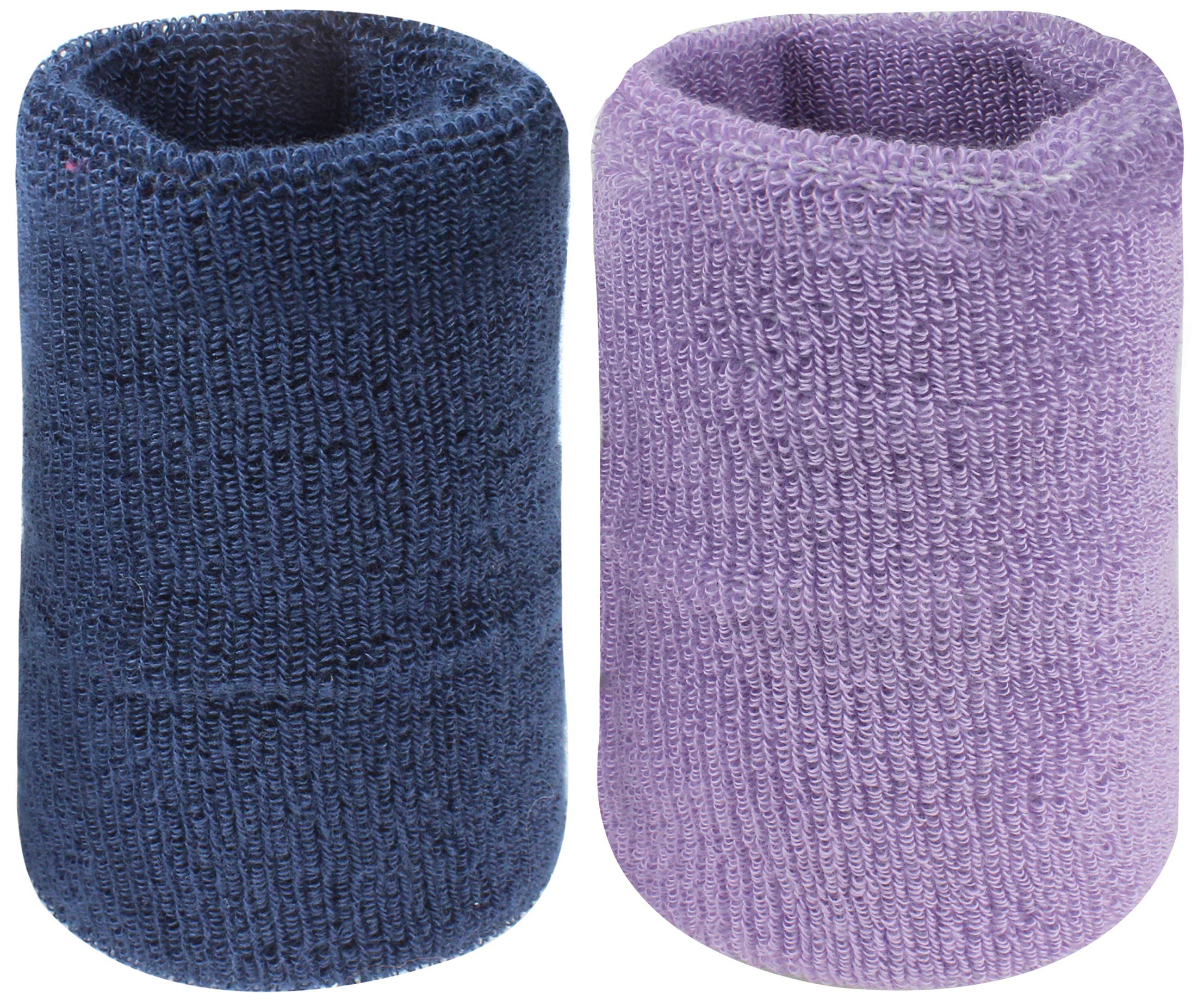 Neska Moda Unisex Navy and Purple Pack of 2 Cotton Wrist Band-image-30