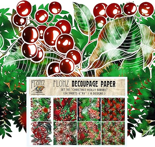 Miniatura 2 de Decoupage - Paquete de papel (24 hojas de 6 x 6 pulgadas), flores de peonías, FLONZ, papel de patrón vintage sin costuras para decoupage,