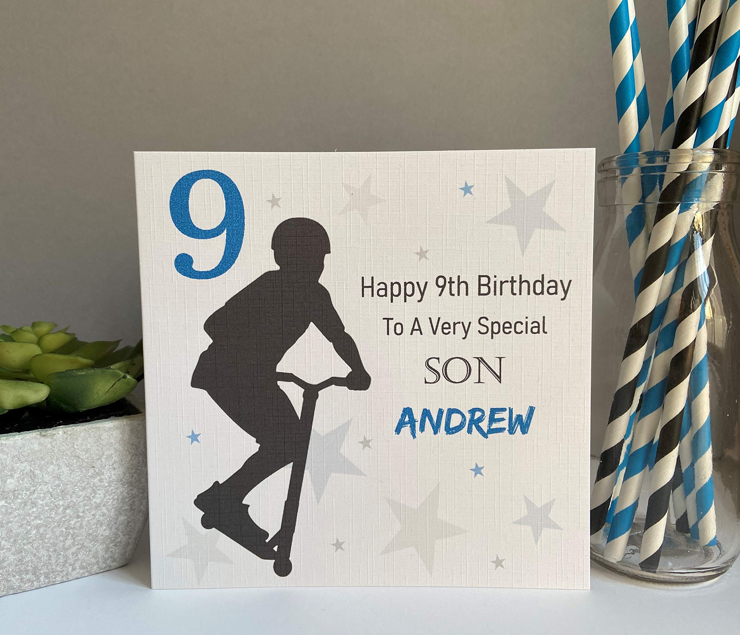 Personalised Birthday Card Scooter Boy Son Grandson Nephew Cousin 7th 8th 9th 10th
