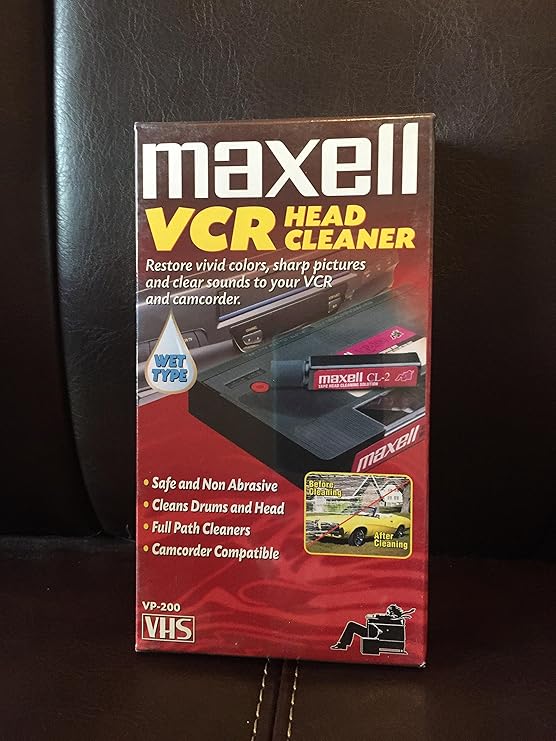 Maxell Vhs Head Cleaner Wet Type NonAbrasive Safely Effectively Cleans