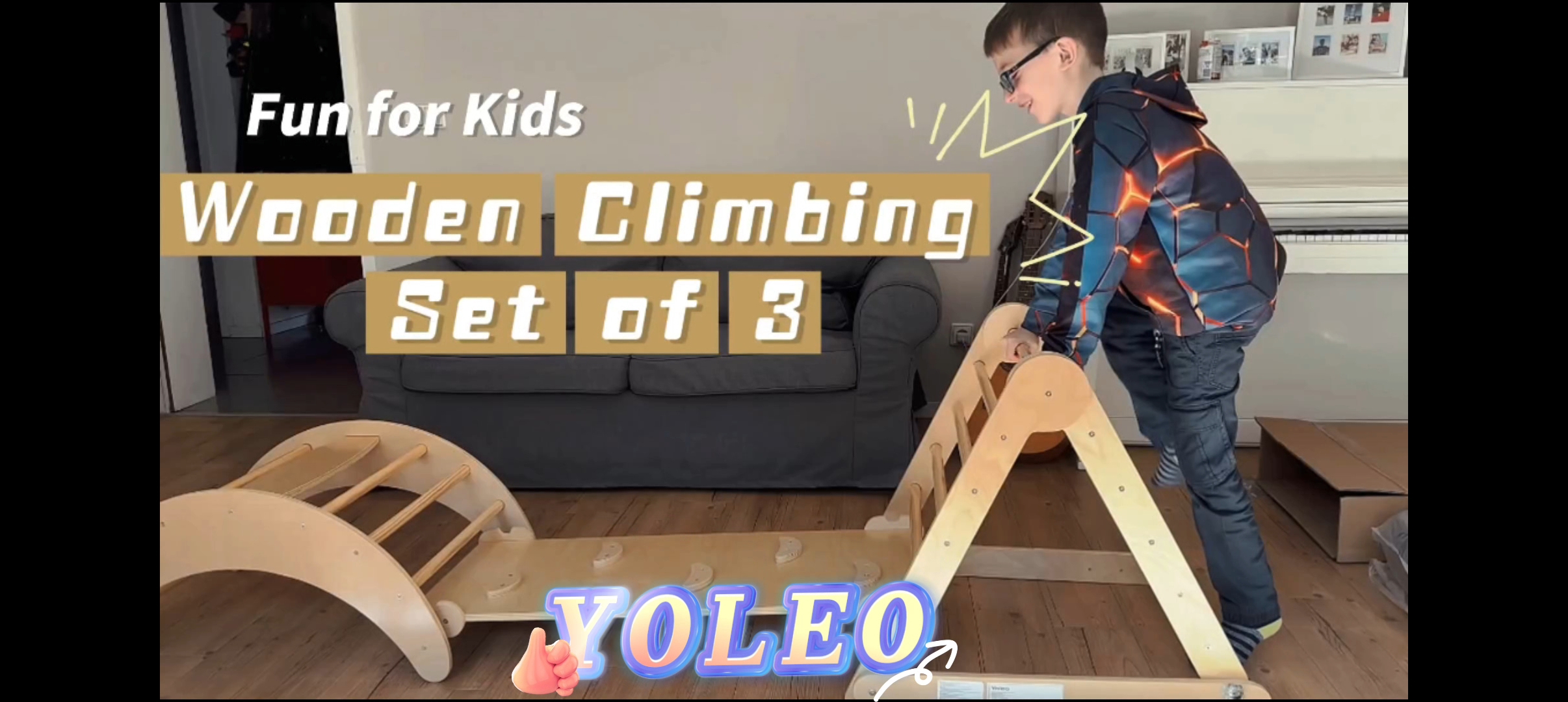 Triangolo Di Arrampicata Montessori YOLEO Con Scivolo - Pieghevole Per Bambini - Foto 7