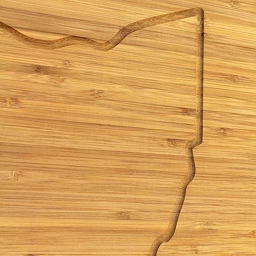 Miniatura 3 de BambooMN Tabla de cortar de bambú ranurada grabada Ohio - 17" x 11.5" x .75" - 10 unidades