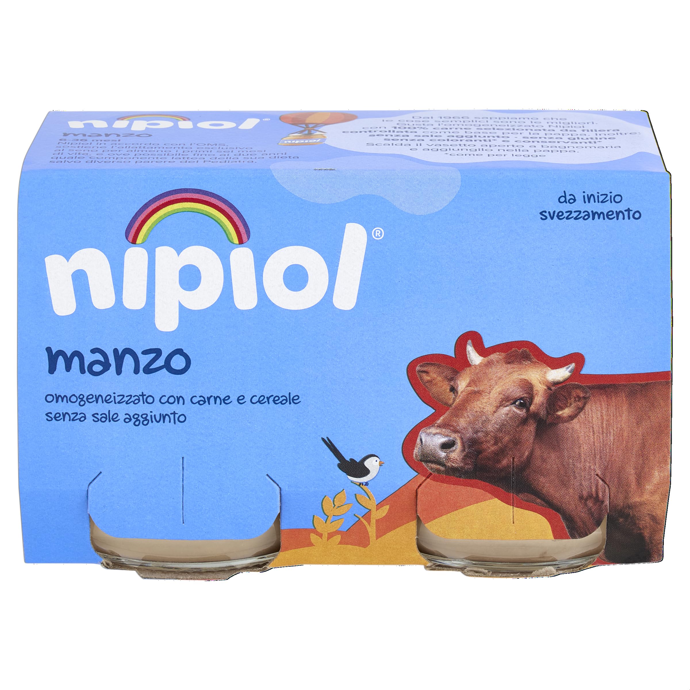 Nipiol Omogeneizzato Manzo - 2x120 g, 12 Confezioni
