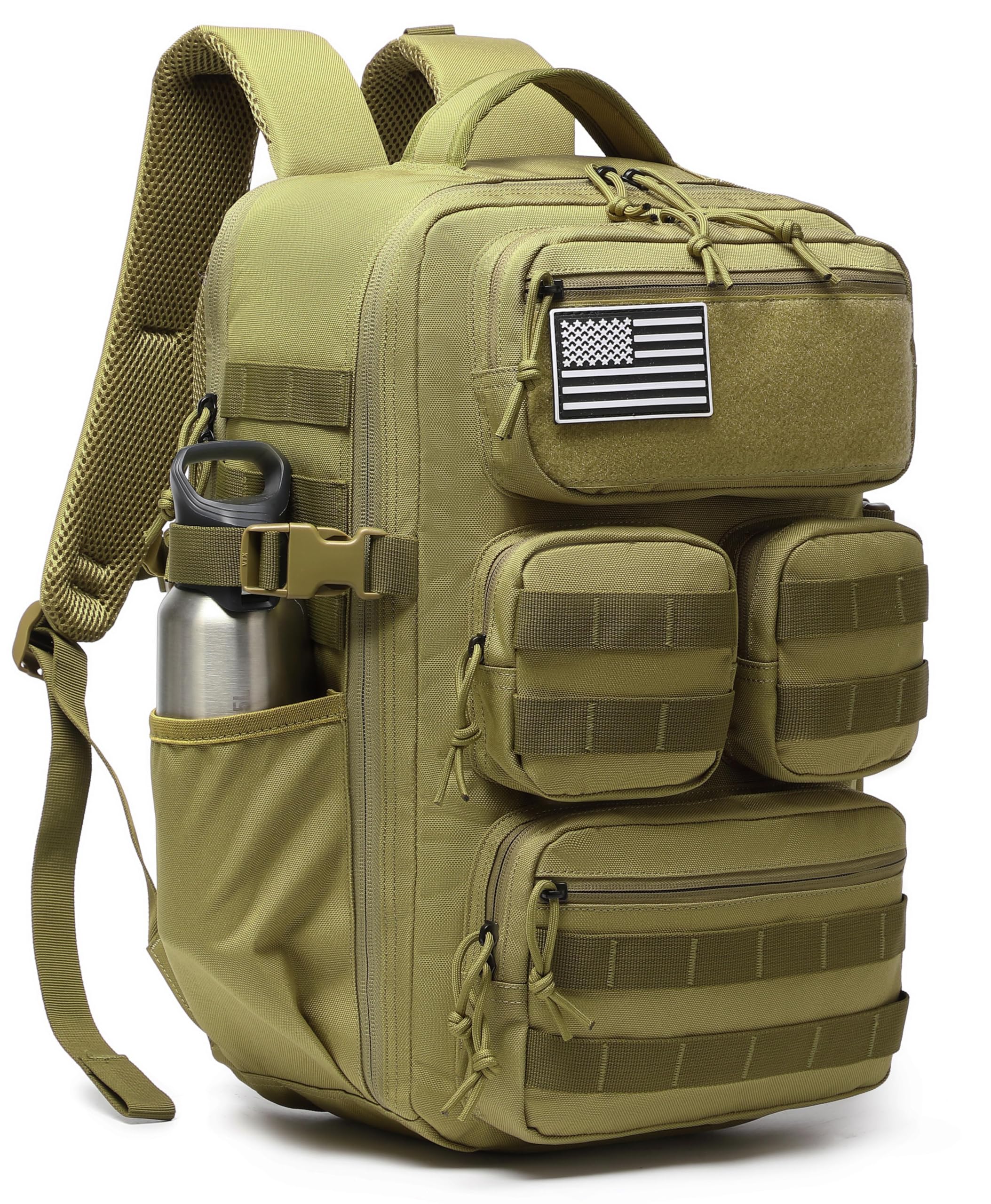 Wotony Tactical Backpack for Men, 25L/35L/45L EDC Backpack with Laptop Compartment, MOLLE System, Water-Resistant 900D Fabric, Multi-Pocket Travel Backpack for Hiking, Camping, Gym and Daily Use