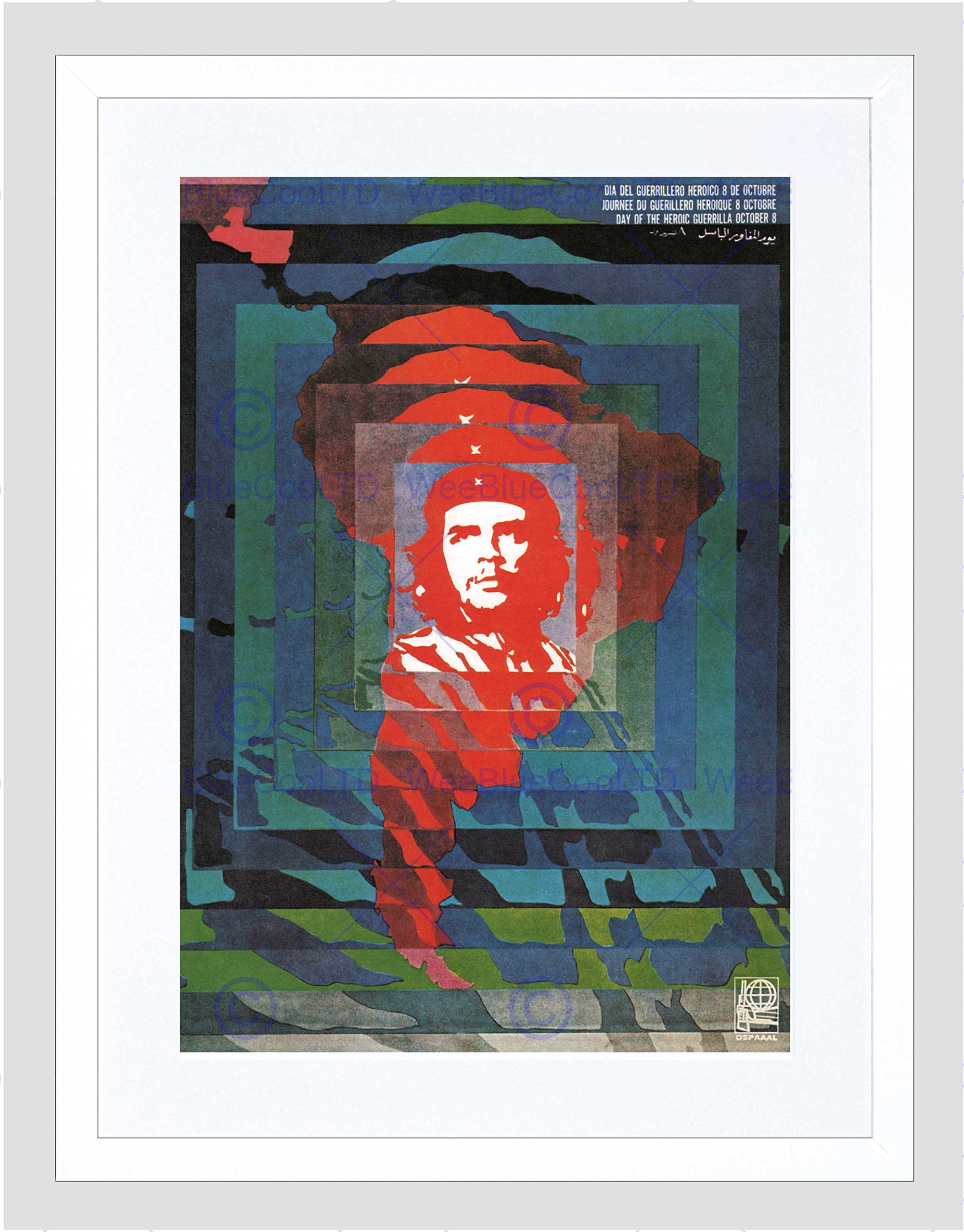 Wee Blue Coo Heroic Guerrilla Cuba Che Guevara Framed Wall Art Print