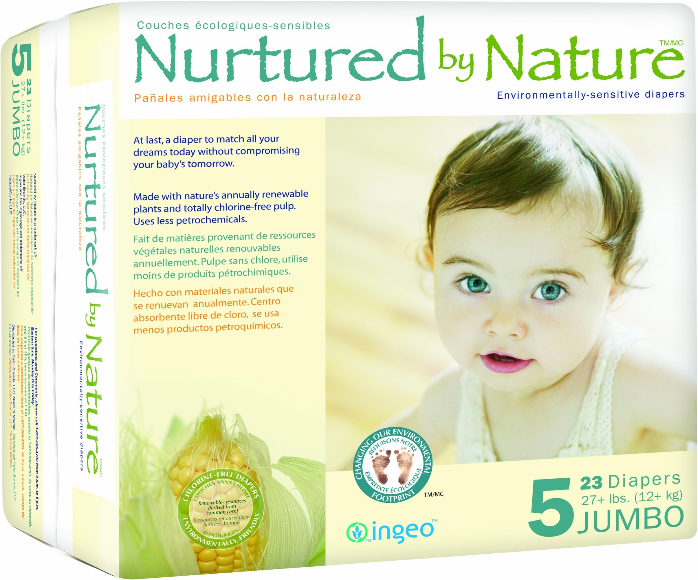 Nurtured by Nature Environmentally-Sensitive Diapers, X-Large Size 5, 23 Count (Pack of 4)