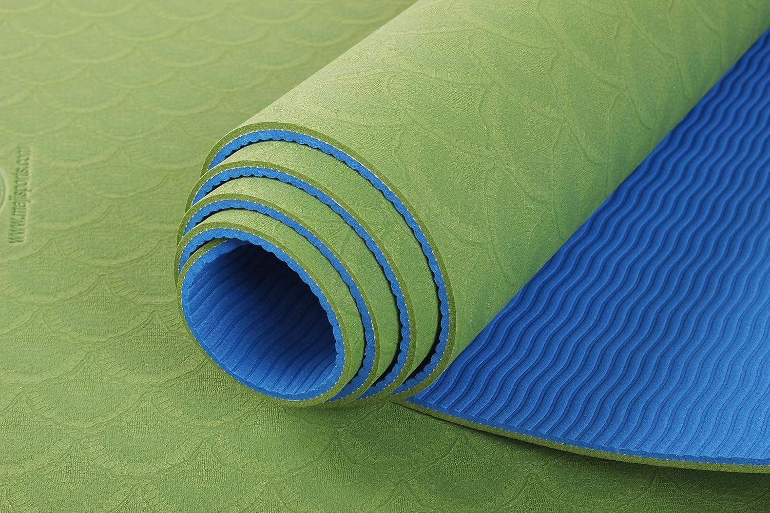 2 Tone TPE Yoga Mat - Green/DarkBlue