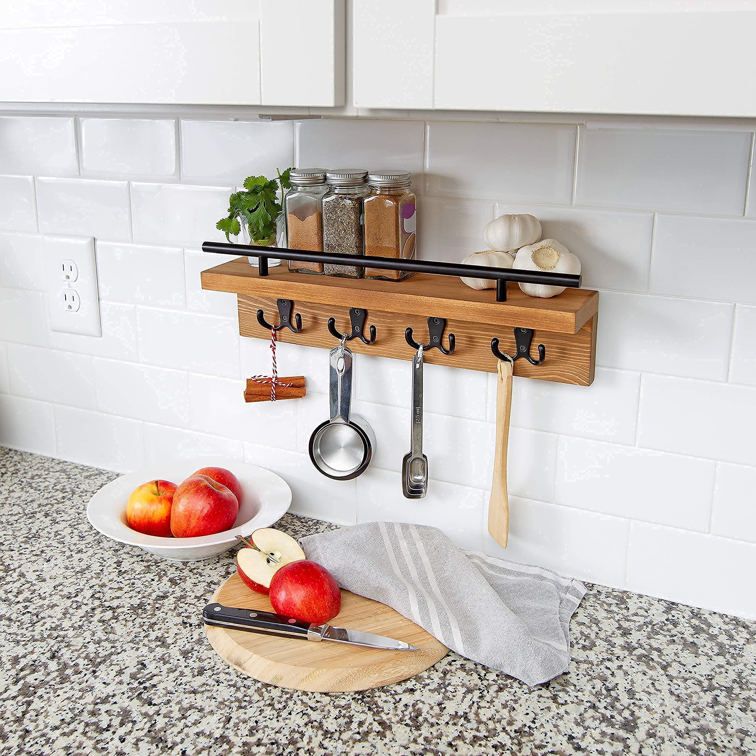 Amazon｜Ripple Creek (リップルクリーク) 郵便物とキーホルダー 壁用 - 装飾木製コートラック 吊り下げ式壁オーガナイザー  鍵/紙幣/リビングルーム/キッチン&バスルームの装飾に - 素朴な玄関フック 棚付き｜フック オンライン通販