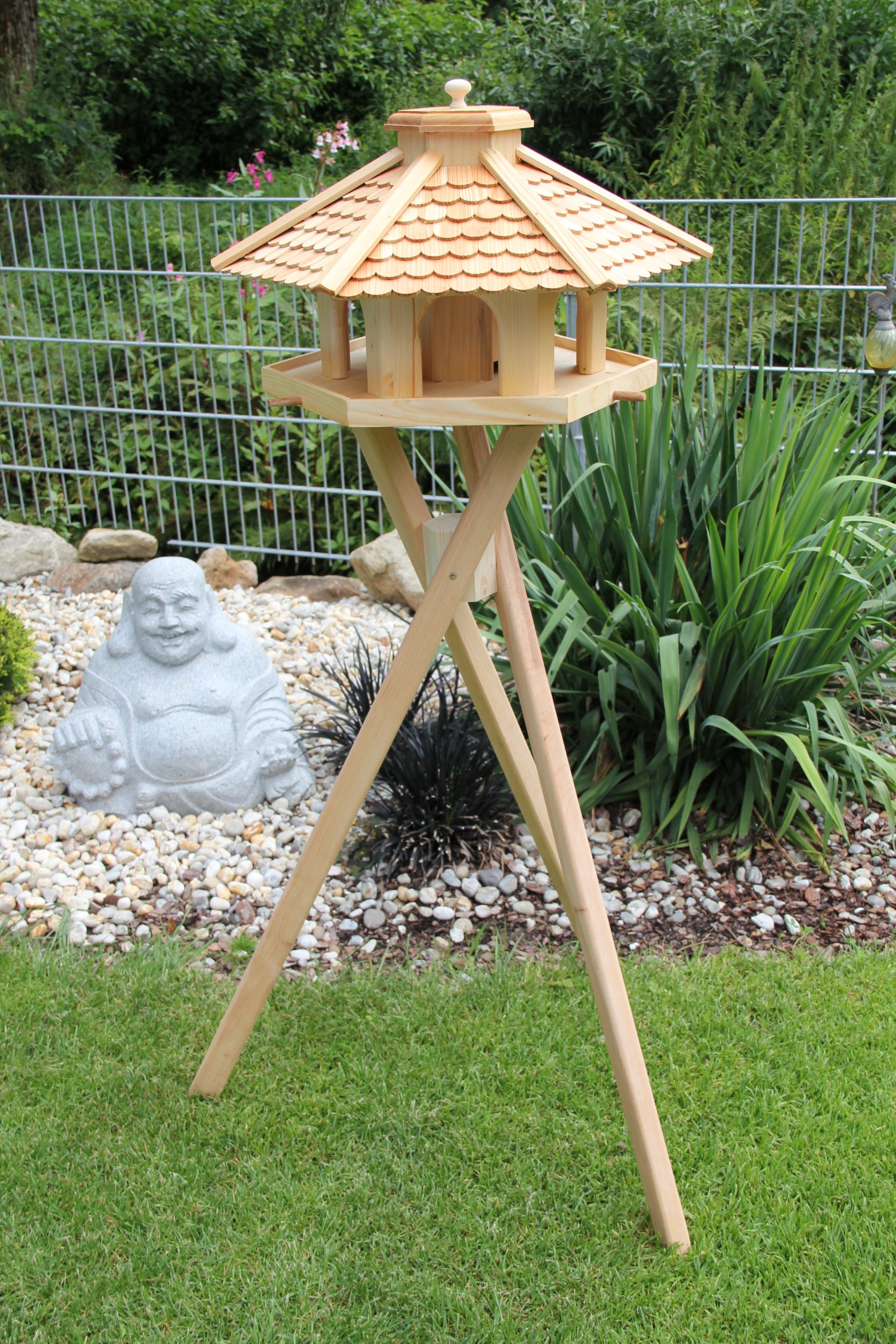 Vogelhaus (V52+S2) Vogelhäuser Vogelfutterhaus Vogelhäuschen aus Holz- Schreinerarbeit-Lärche+Stände