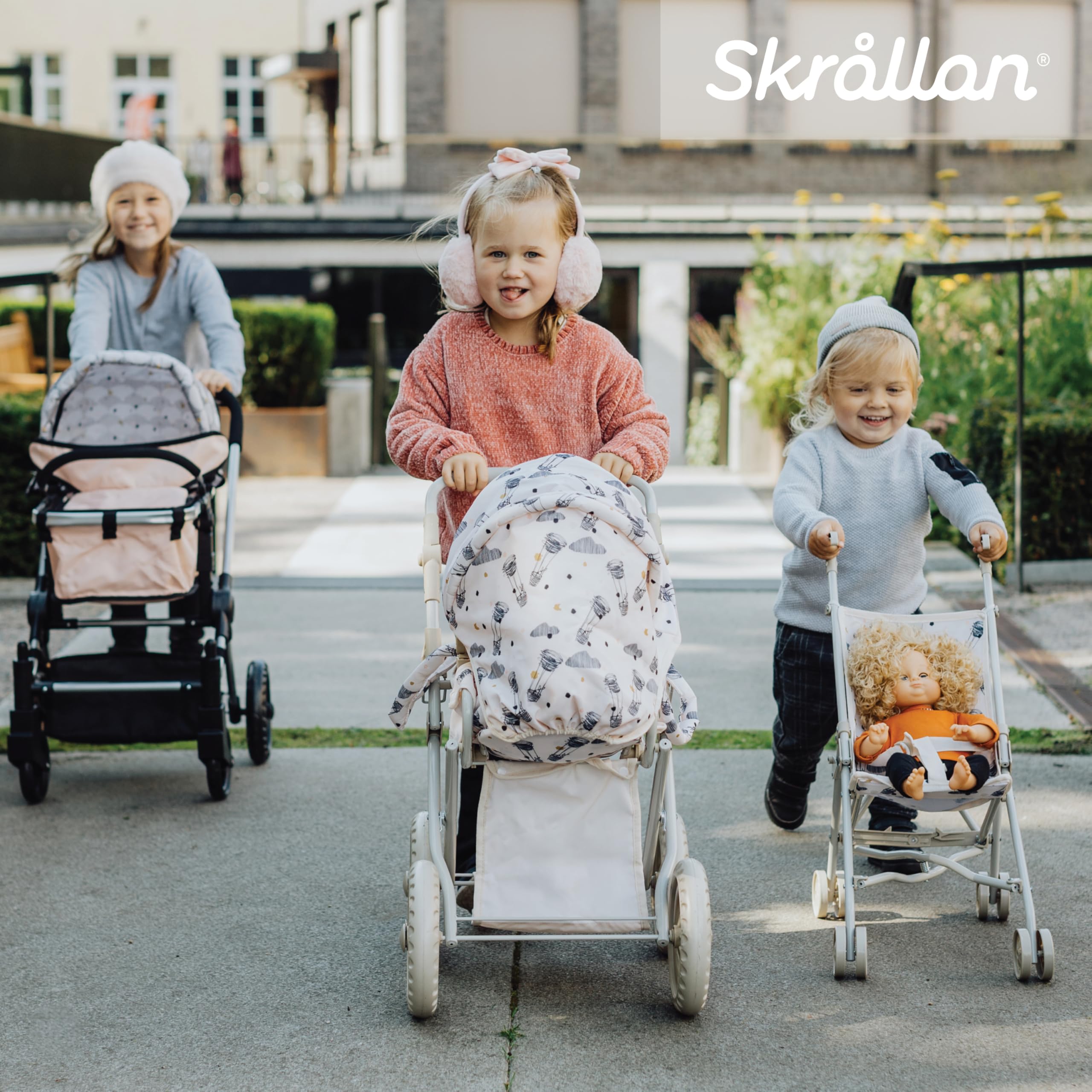 Skrållan Sulky Puppenbuggy ab 3 Jahre - 53cm großer Klappbuggy mit Sicherheitsgurt und waschbarem Bezug - Spielzeug Kinderwagen Puppenwagen Buggy - Buggy Puppe bis zu 45cm - Puppen Spielzeug