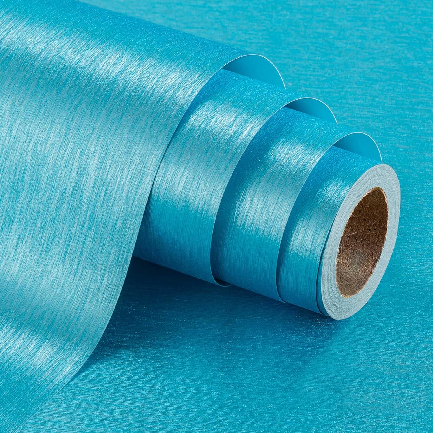 Yarcony Baby Blue Wrapping Paper Roll Brushed Metallic