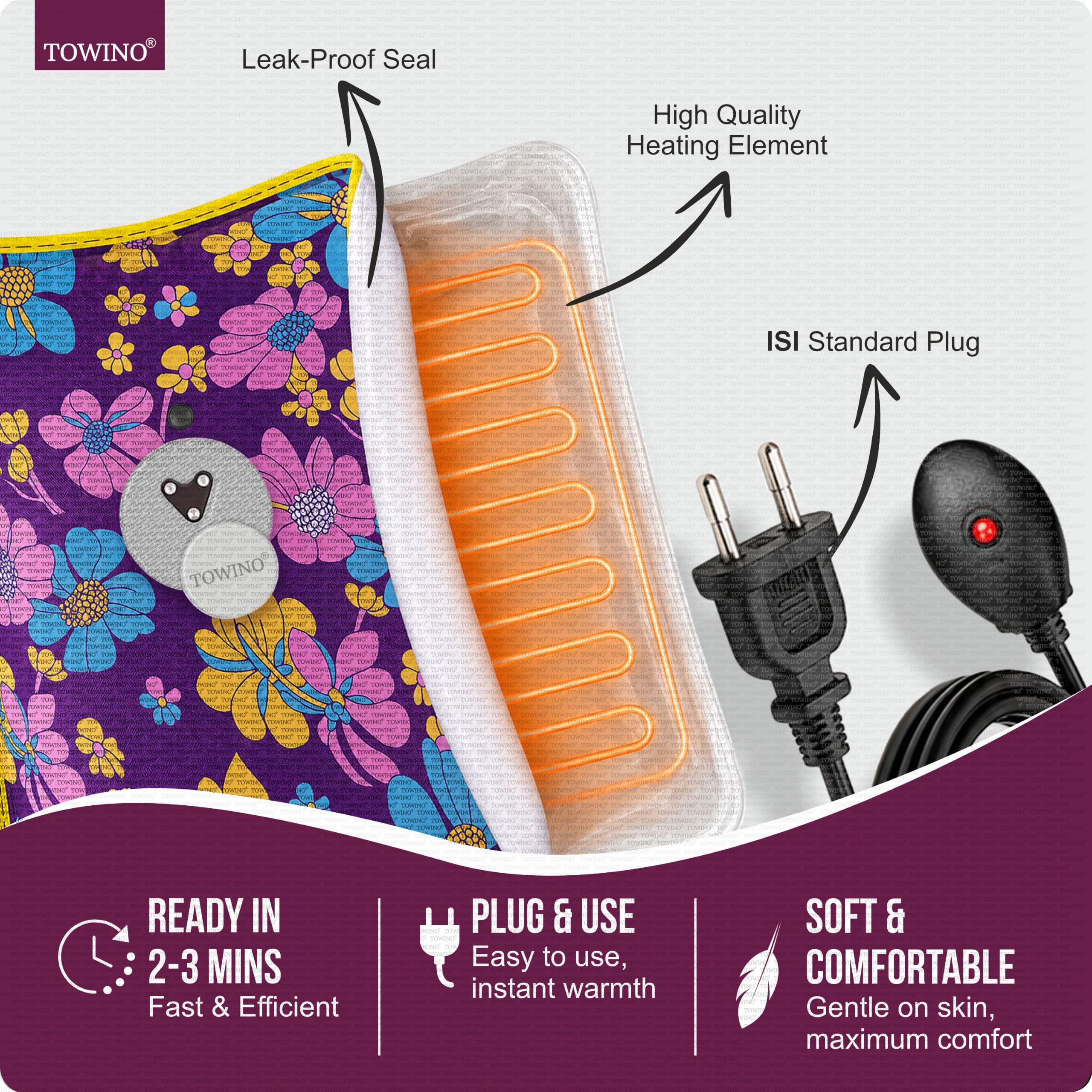 Hot Water Bag For Pain Relief Heating Bag Gel Hot Water Bag Hot Bags For Pain Relief Hot Water Bags Electric Hot Pack Heat Pad Electric For Pain Relief Electric Heating Pad For Back Pain Men & Women With Charging Cord (Multicolour) 4
