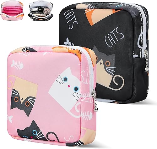 Bolsa de almacenamiento de servilletas sanitarias de lona para niñas y mujeres, bolsa de almacenamiento para servilletas sanitarias portátiles para