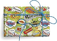 Vista 2 de arkamii Juego de 4 hojas de papel de regalo de alta calidad, tamaño 34 x 25 pulgadas, WOO CRASH BOOM (18-8678)