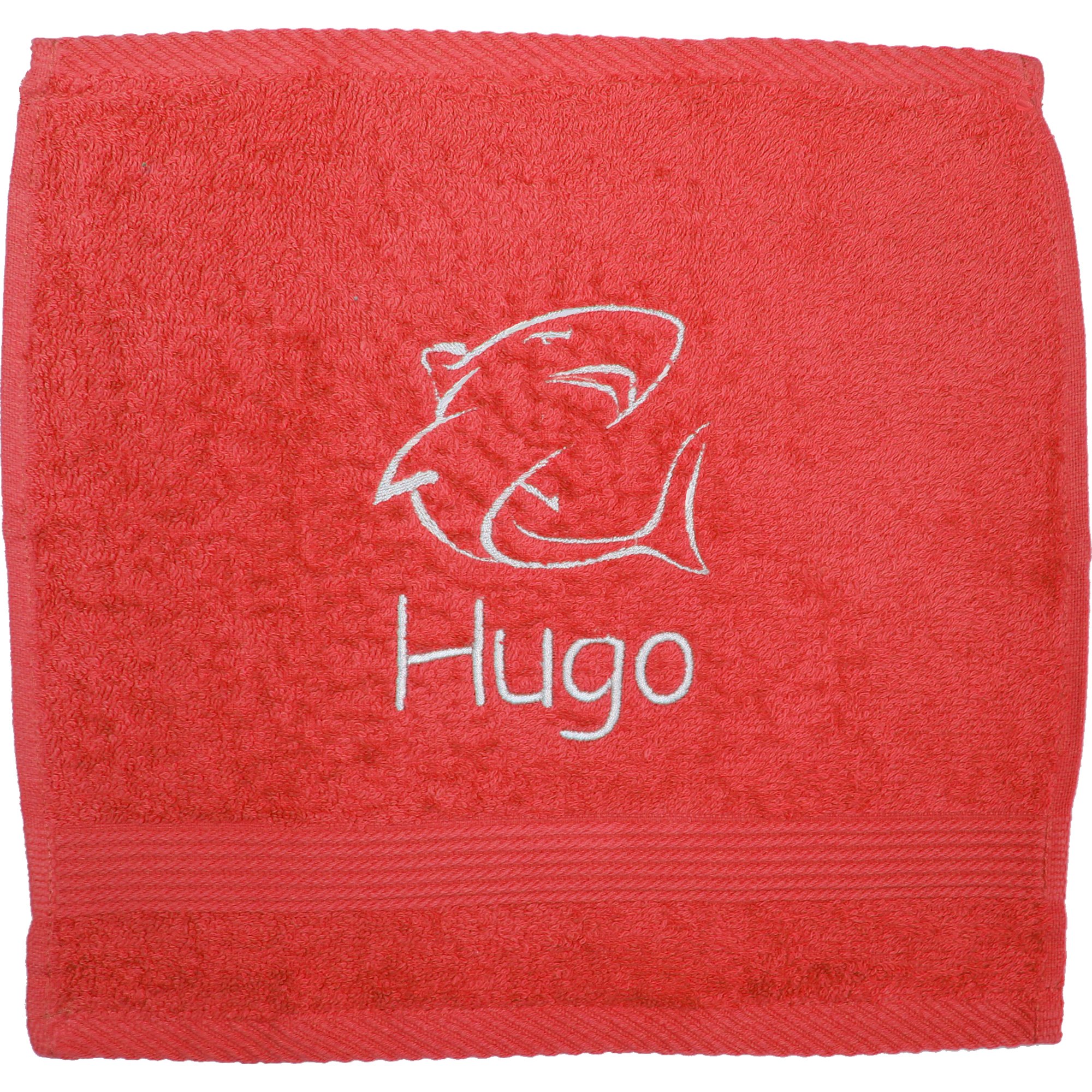 TeddyT's Boy's Personalised Party Shark Face Cloth (Red, 10)
