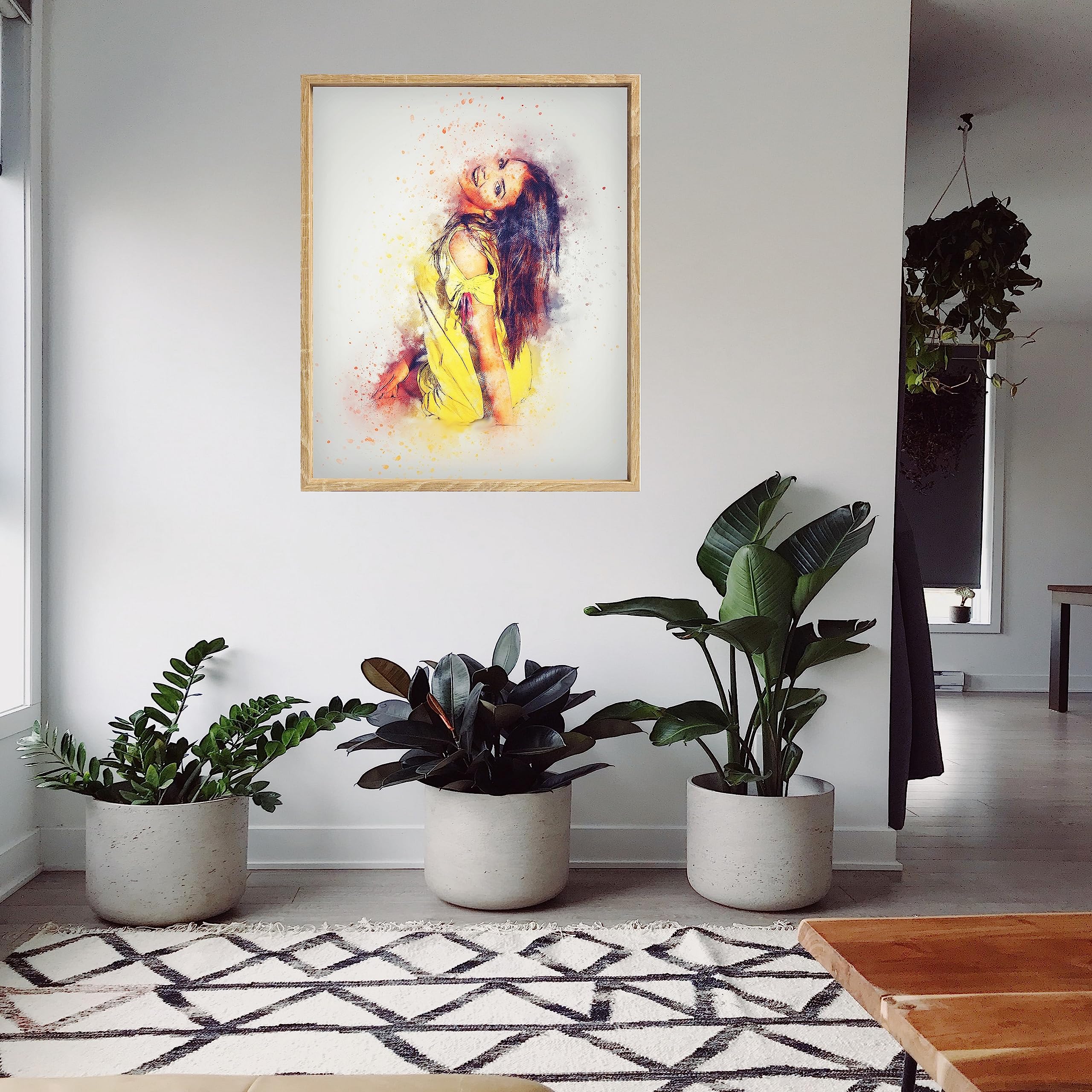Schattenfugenrahmen für Keilrahmen | 50x70 cm | Sonoma Eiche | MDF Rahmen für Leinwände mit Tiefeneffekt | mit Montagezubehör | Rahmen ohne Glas und Rückwand